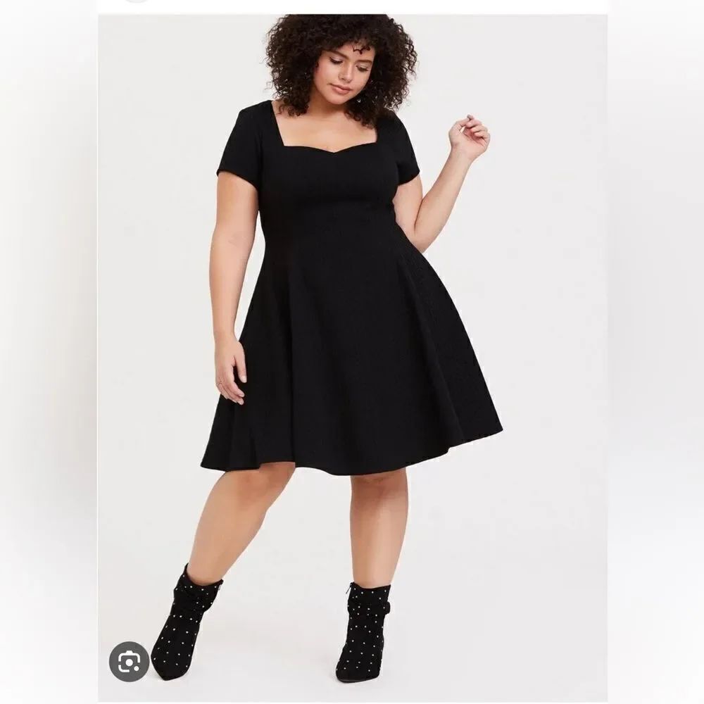 Torrid Mini Textured Knit Skater Dress NWT